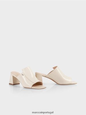 Marc Cain Sandálias quadradas de "repensar juntas" creme de pó calçados 4P8PV01636 Marc Cain Portugal