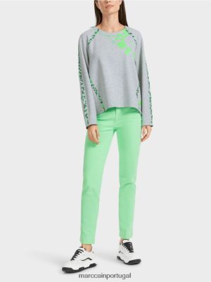 Marc Cain Sorto com efeitos de costura cinza prateado roupas 4P8PV01224 Marc Cain Tops