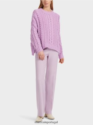 Marc Cain Sweater de malha de cabo tricotado na Alemanha lavanda brilhante roupas 4P8PV01041 Marc Cain Tops