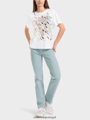 Marc Cain T-shirt "Rethink Together" branco roupas 4P8PV01321 Marc Cain Portugal