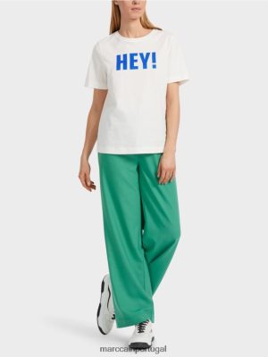 Marc Cain T-shirt "Rethink Together" com glitter off white roupas 4P8PV01229 Marc Cain Dresses