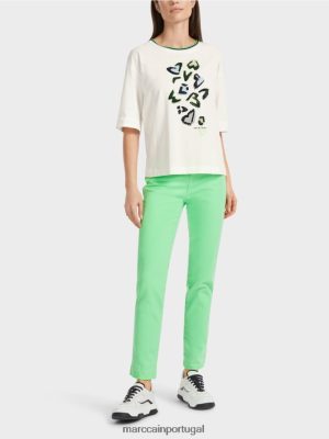 Marc Cain T-shirt "Rethink Together" off white roupas 4P8PV01294 Marc Cain Portugal