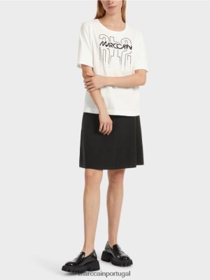 Marc Cain T-shirt com apliques off white roupas 4P8PV01265 Marc Cain Dresses