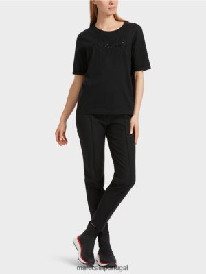 Marc Cain T-shirt com apliques preto roupas 4P8PV01262 Marc Cain Dresses