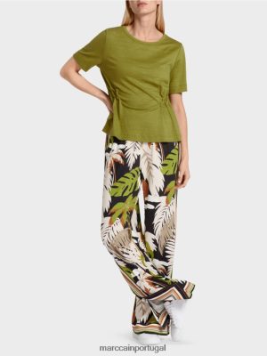 Marc Cain T-shirt de linho ajustado Verde de oliveira profunda roupas 4P8PV01406 Marc Cain Dresses