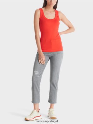 Marc Cain Tampa do tanque fino Campari roupas 4P8PV01341 Marc Cain Tops