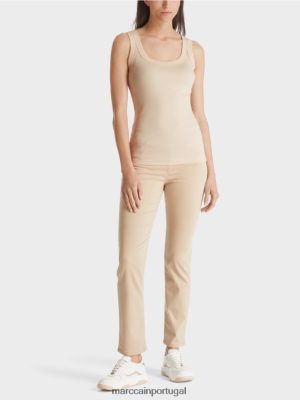 Marc Cain Tampa do tanque fino Creme escuro roupas 4P8PV01345 Marc Cain Portugal