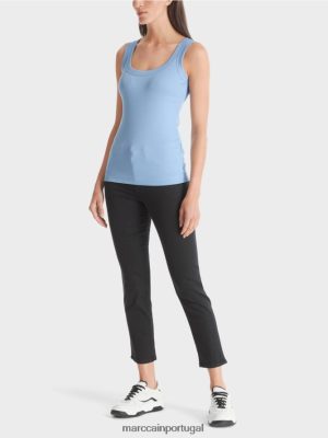 Marc Cain Tampa do tanque fino céu escuro do verão roupas 4P8PV01349 Marc Cain Dresses