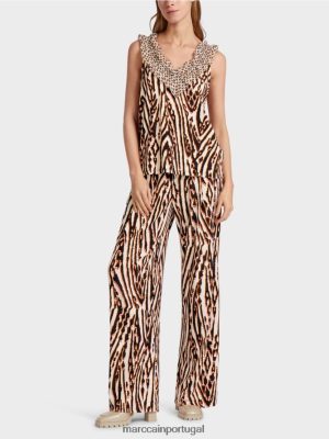 Marc Cain Top curto com padrões mistos vermelho profundo roupas 4P8PV01367 Marc Cain Dresses