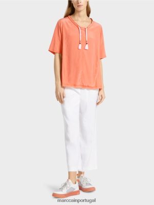 Marc Cain Top de estilo da blusa em uma mistura de material Terracota leve roupas 4P8PV0936 Marc Cain Tops