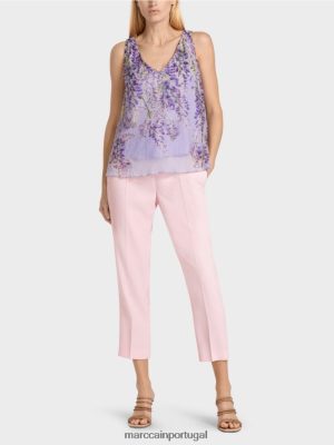 Marc Cain Top-line plissado lilás brilhante roupas 4P8PV01389 Marc Cain Tops