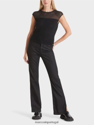 Marc Cain Top listrado "repensar juntos" preto roupas 4P8PV01033 Marc Cain Portugal