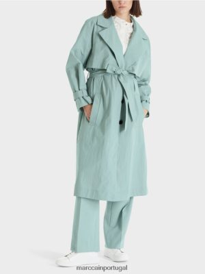 Marc Cain Trenchcoat com aparência de amostra azul -céu escuro roupas 4P8PV0265 Marc Cain Portugal