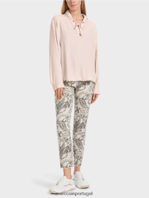Marc Cain UNI Kimono Blouse Blossom de amêndoa roupas 4P8PV0839 Marc Cain Dresses