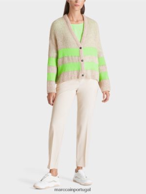 Marc Cain V-Cardigan "tricotado na Alemanha" Verde chocante brilhante roupas 4P8PV0338 Marc Cain Dresses