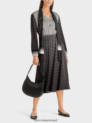 Marc Cain Vista com mix de padrões preto roupas 4P8PV0144 Marc Cain Tops