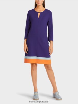 Marc Cain Vista-se com bainha bloqueada roxo real roupas 4P8PV0140 Marc Cain Dresses