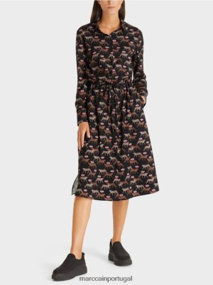 Marc Cain Vista -se com leopardos preto roupas 4P8PV0142 Marc Cain Portugal