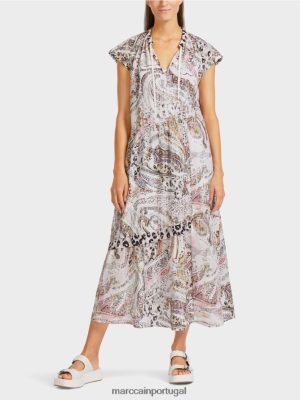 Marc Cain Vista -se com níveis assimétricos off white roupas 4P8PV098 Marc Cain Dresses