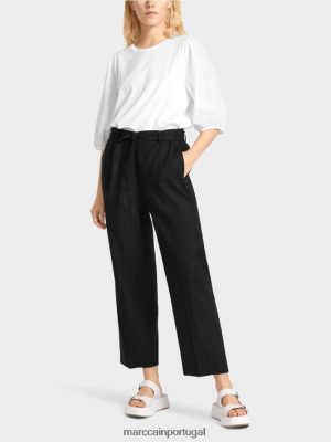 Marc Cain Wardha Paperbag Pants Midnight Blue roupas 4P8PV0651 Marc Cain Tops