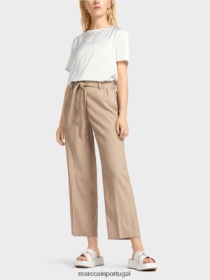 Marc Cain Wardha Paperbag Pants areia profunda roupas 4P8PV0647 Marc Cain Dresses