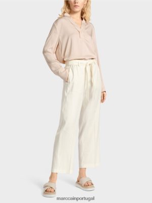 Marc Cain Wardha Paperbag Pants off white roupas 4P8PV0676 Marc Cain Portugal