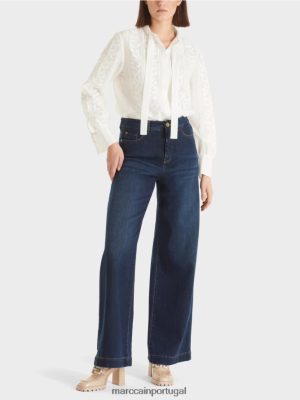 Marc Cain Warri "repensa" jeans Indigo vintage roupas 4P8PV0784 Marc Cain Portugal