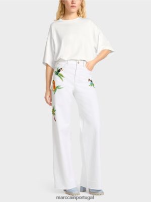 Marc Cain Warri "repensa" jeans off white roupas 4P8PV0800 Marc Cain Dresses
