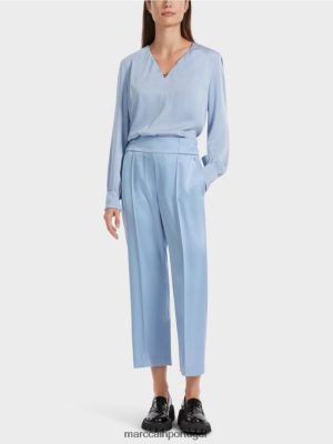 Marc Cain Washington Midi Comprimento da perna largo calças céu escuro do verão roupas 4P8PV0552 Marc Cain Tops