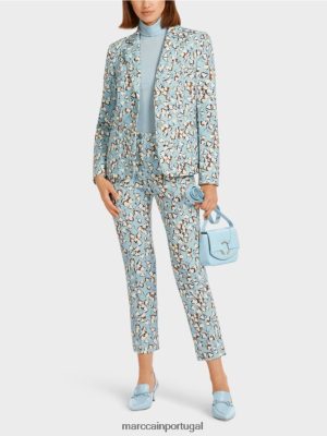 Marc Cain blazer ajustado com impressão geral azul atmosférico roupas 4P8PV0209 Marc Cain Dresses