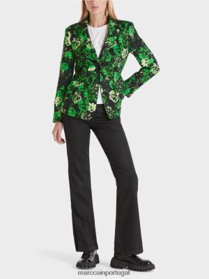 Marc Cain blazer com estampa de flor Verde de maçã escura roupas 4P8PV0153 Marc Cain Tops