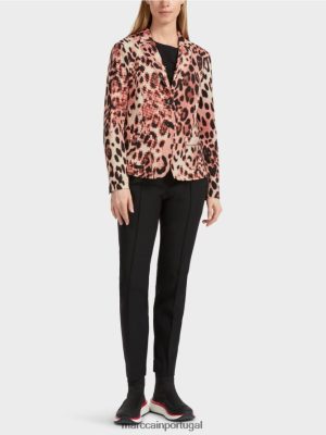 Marc Cain blazer com estampa de leopardo Campari roupas 4P8PV0156 Marc Cain Tops