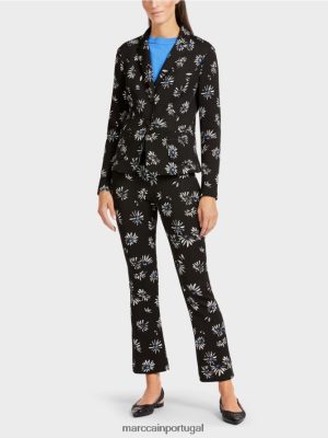 Marc Cain blazer com padrão de margarida preto roupas 4P8PV0202 Marc Cain Portugal