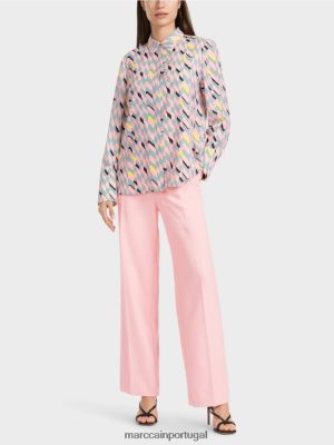 Marc Cain blusa com design gráfico azul -céu escuro roupas 4P8PV0888 Marc Cain Tops