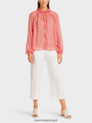 Marc Cain blusa com detalhes ruched tangerina roupas 4P8PV0971 Marc Cain Dresses