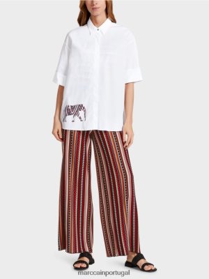 Marc Cain blusa com mangas de 3/4 de comprimento branco roupas 4P8PV0909 Marc Cain Tops