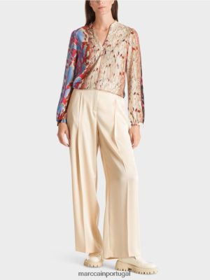 Marc Cain blusa com mix de impressão céu escuro do verão roupas 4P8PV0864 Marc Cain Tops