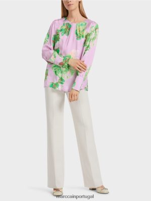 Marc Cain blusa com pescoço redondo plissado lavanda brilhante roupas 4P8PV0842 Marc Cain Dresses