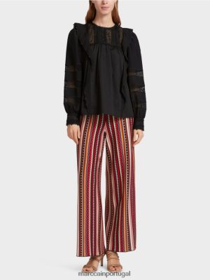 Marc Cain blusa de inspiração étnica preto roupas 4P8PV0908 Marc Cain Dresses