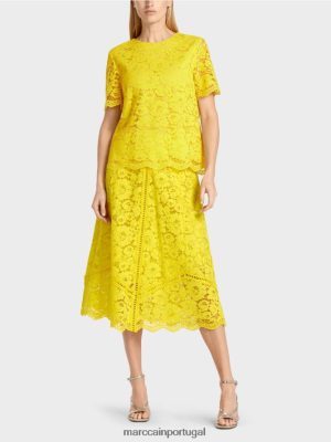 Marc Cain blusa em tecido de renda verde de limão roupas 4P8PV0943 Marc Cain Portugal