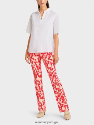 Marc Cain blusa em uma mistura de materiais branco roupas 4P8PV0960 Marc Cain Tops