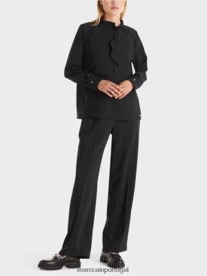 Marc Cain blusa fluida preto roupas 4P8PV0895 Marc Cain Portugal