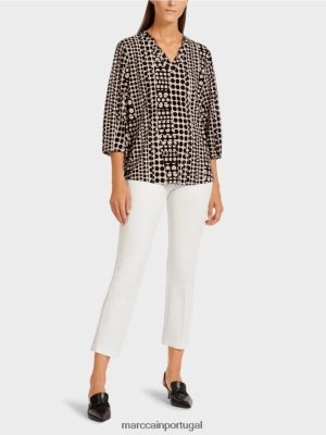 Marc Cain blusa no estilo da blusa com decote em V preto roupas 4P8PV01013 Marc Cain Dresses