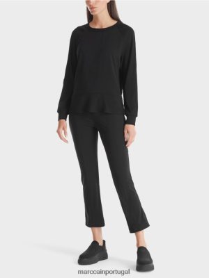 Marc Cain blusa raglan com mistura de material preto roupas 4P8PV0874 Marc Cain Portugal