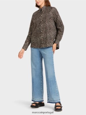 Marc Cain blusa "repensar juntas" ao estilo de camisa creme de pó roupas 4P8PV0977 Marc Cain Dresses