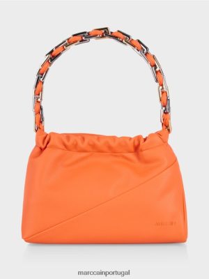 Marc Cain bolsa de ombro com alça decorativa coral brilhante acessório 4P8PV01513 Marc Cain Portugal