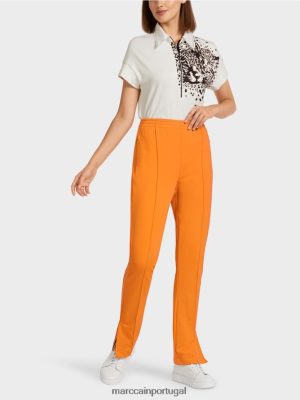 Marc Cain calça com fendas laterais laranja brilhante roupas 4P8PV0712 Marc Cain Portugal