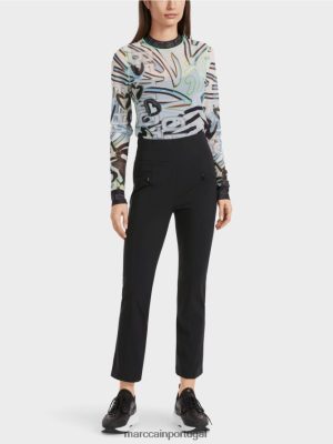 Marc Cain calça estreita fengyi com jugo da cintura preto roupas 4P8PV0564 Marc Cain Tops