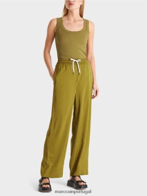 Marc Cain calça solta com cintura de corredor Oliv amarelo roupas 4P8PV0695 Marc Cain Dresses