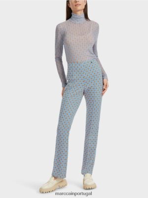 Marc Cain calças Frederica em impressão gráfica céu escuro do verão roupas 4P8PV0554 Marc Cain Dresses